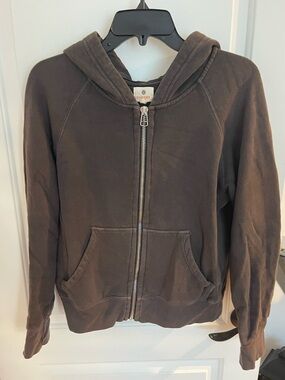 Sundry Chocolate Brown Full-Zip Hoodie